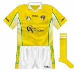 2007:
With Bushmills having opted not to renew their deal, for a few games in early 2007 Antrim wore shirts with the logo of the county's supporters' club on the front.