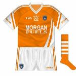 2010-11:
Black disappeared from the Armagh jersey for the new kit launched in 2010, which featured aspects of the design used by Westmeath and the Irish international rules side.