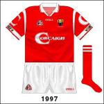 The Barry's Tea deal ran out after Cork exited the two senior championships in 1997, so the All-Ireland U21-winning hurlers had the county name in Irish across their jerseys.