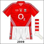 New GAA anniversary logo - from June onwards the football team began to use the hooped socks too.