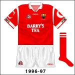 After the jersey's first outing in the awful loss to Limerick in the Munster championship, the ends of the sleeves were altered slightly, with a red line added.