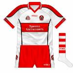 2006-07:
An odd choice for the county's new shirt, as it was an O'Neills style which had been in circulation for two years before hand. Black trim on the sides meant the red hoop was broken.