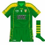 2009:
Later that year in the Ulster SFC against Antrim, however, Donegal wore a reversal of their normal shirts.