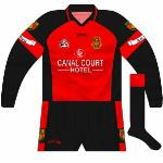 2005:
The long-sleeved jerseys couldn't even stay consistent - for the championship game against Tyrone the red lines on the cuffs disappeared.