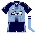 2004-06:
The new Dublin kit combined the old with the new. Modern gradient effects mixed with pinstripes which called to mind the classic jerseys of the 1980s, creating a unique look.