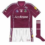 2008:
Tommy Varden's long association with Galway football came to an end in 2008, replaced by Aer Arann. At the announcement of the new deal, Aer Arann CEO Pádraig Ó Céidigh posed with a different Galway jersey which was never worn.