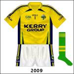 Initially, the navy set of change jerseys was supplied with this GK top, but gold was a poor choice as it could not be used against Donegal - Ger Reidy wore a regular Kerry shirt with number 27 on it instead.