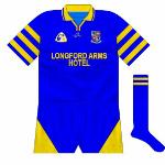 1998:
For the next game, against Westmeath, a brand-new design with hooped sleeves was introduced. Oddly, however, two different styles were used in the one match, one with a Connolly logo...