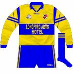 1999:
Clare-esque change kit used in a league game away to Cavan, who wore white.