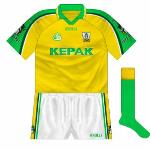 2001:
The introduction of this, with the regular colours reversed, for the All-Ireland semi-final with Kerry meant that the previous offering remained a once-off. Remembered fondly as the Kingdom were played off the park.