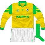 1996:
Gold version of the new design, used when Meath came up against Mayo in a knockout league game.
