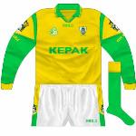 2000:
The previous style was back for the 2000-01 league opener against Fermanagh.
