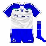 2013-:
Quite a change for Monaghan, with the sleeves now two shades of blue in a checkered pattern. O'Neills' new neck design was also featured.