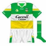 2003-04:
The additional gold was clearly not popular as it was removed for the 2003 season. The only other change was that the sponsor was now changed to read Carroll Cuisine.