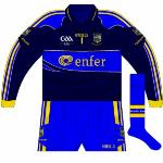 2009:
For the Munster hurling final with Waterford, Cummins was forced to wear a navy version of his white jersey, basically the change shirt but with long sleeves.